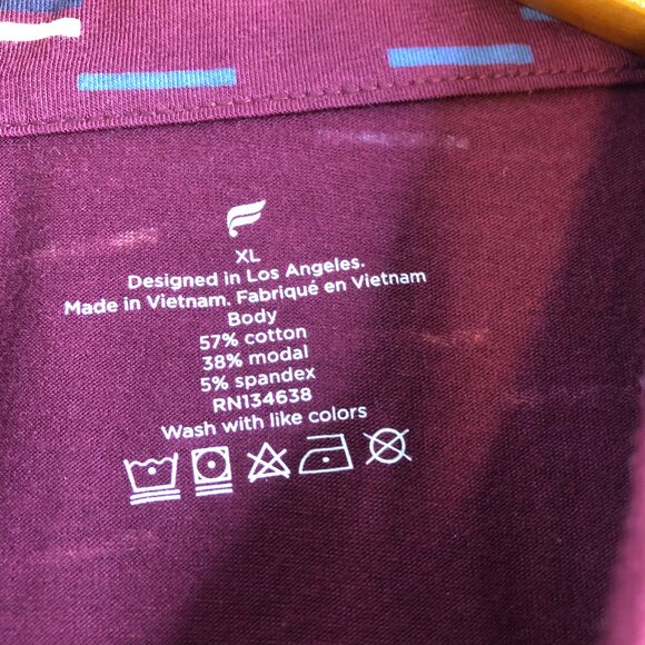 Fabletics 24-7 Polo Shirt Mens XL Red Performance Stretch 4 Way NWT - Picture 2 of 8